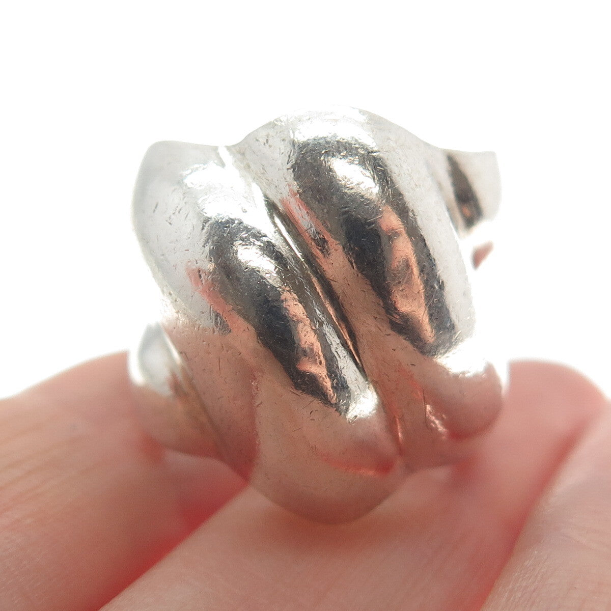 ESPO JOSEPH ESPOSITO 925 Sterling Silver Vintage Ribbed Wide Ring Size 5