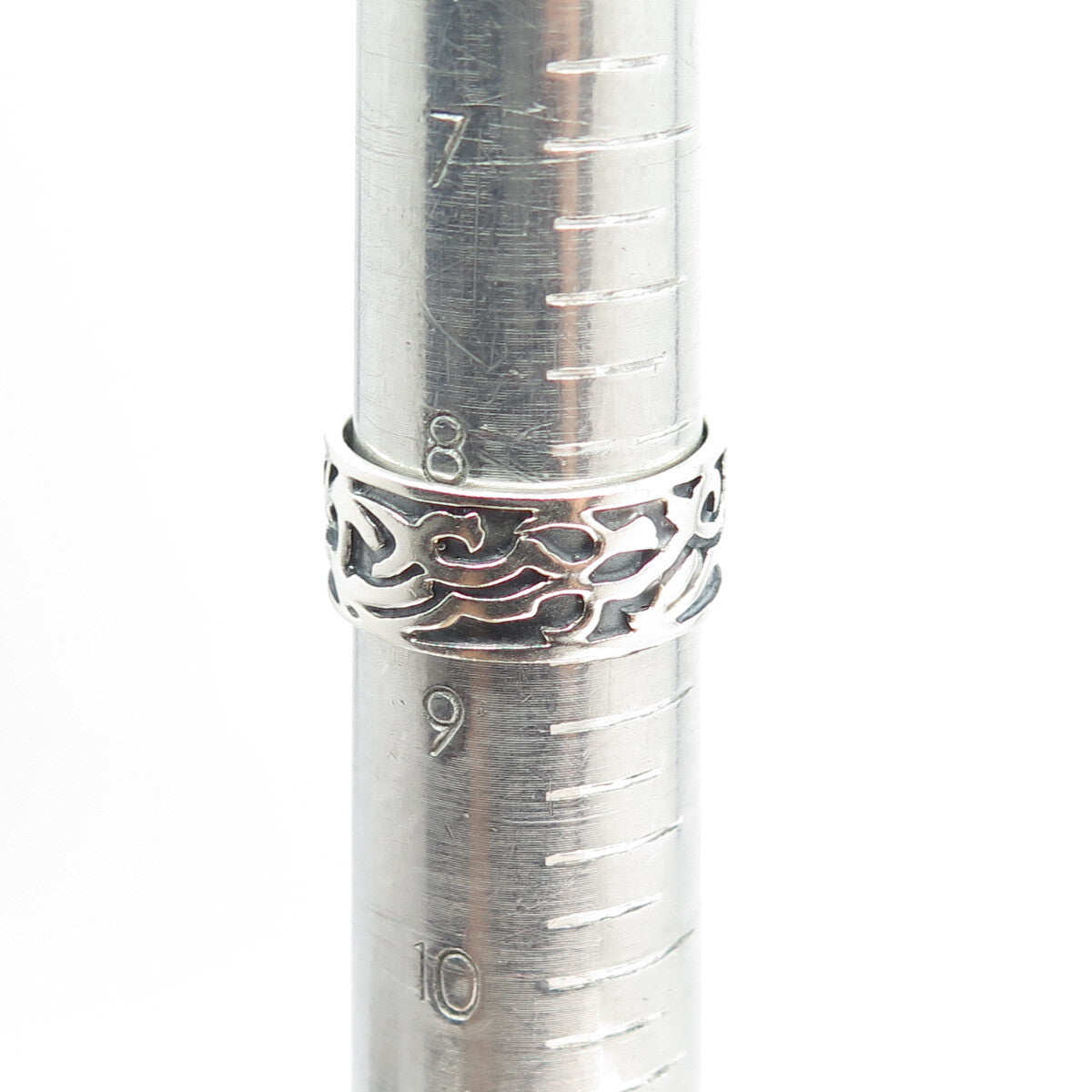 925 Sterling Silver Vintage Barbed Wire Band Ring Size 8.75