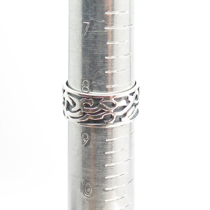 925 Sterling Silver Vintage Barbed Wire Band Ring Size 8.75