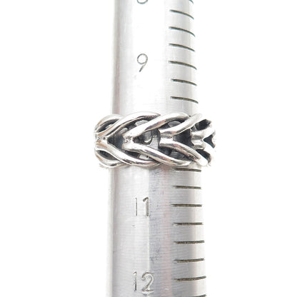 925 Sterling Silver Vintage Interlocked Overlap Band Ring Size 10.5