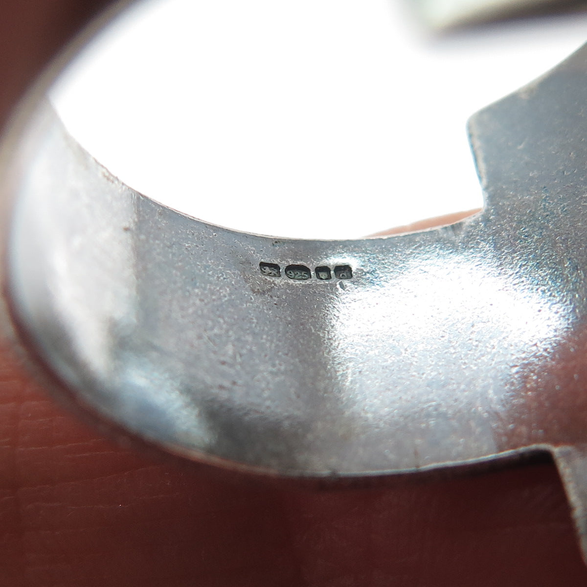 925 Sterling Silver Vintage 2003 PS London Modernist Oxidized Ring Size 11