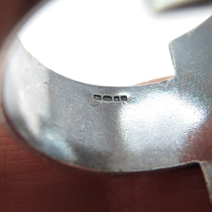 925 Sterling Silver Vintage 2003 PS London Modernist Oxidized Ring Size 11