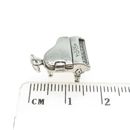 SUN WEST 925 Sterling Silver Vintage Grand Piano 3D Charm Pendant