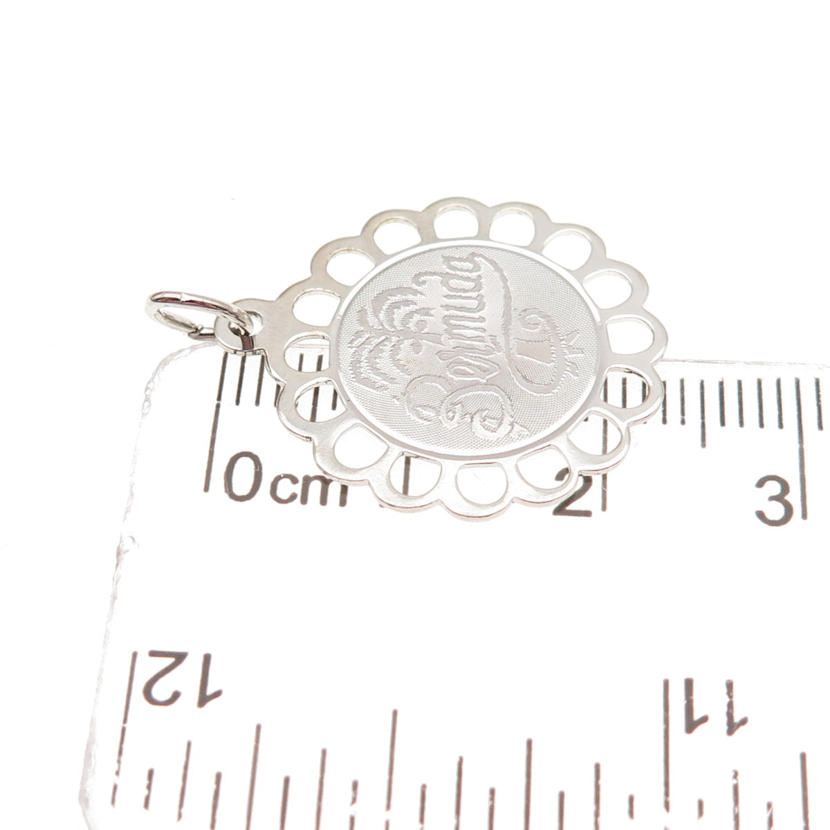 CREA 925 Sterling Silver Vintage Bermuda Palm Tree Floral Charm Pendant