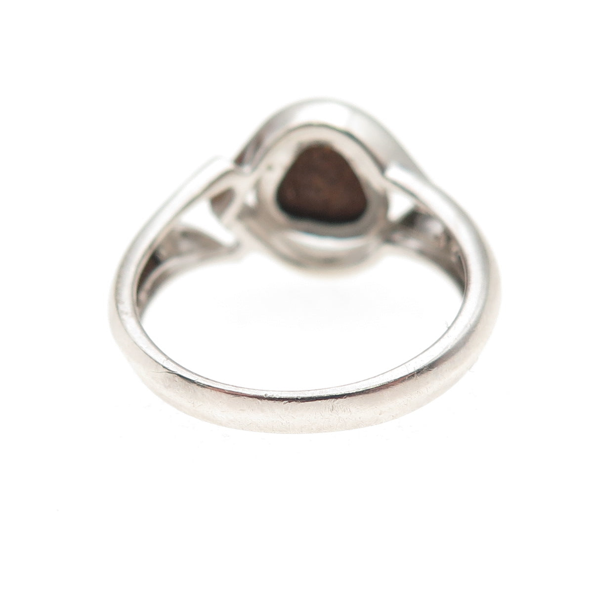 925 Sterling Silver Vintage Real Opal Modernist Evil Eye Ring Size 7