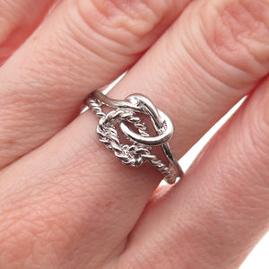 925 Sterling Silver Vintage Mariner Love Knot Ring Size 6.75