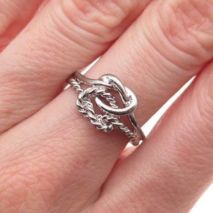 925 Sterling Silver Vintage Mariner Love Knot Ring Size 6.75