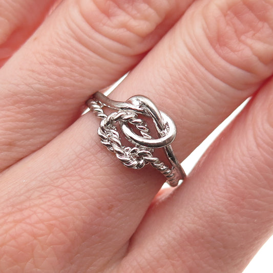 925 Sterling Silver Vintage Mariner Love Knot Ring Size 6.75