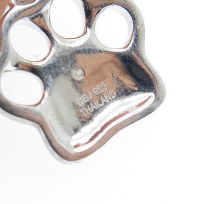 DBJ DEE BERKLE Sterling Silver Real Diamond Accent Dog Paw Mini Charm Pendant