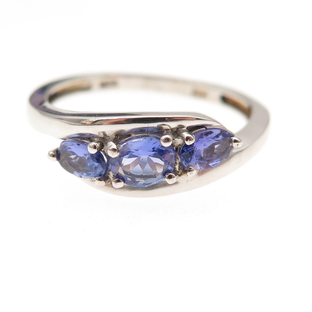 Chuck Clemency 925 Sterling Silver Real Oval-Cut Tanzanite Ring Size 8.25