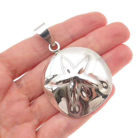 Annika Witt 925 Sterling Silver Vintage Mexico Sand Dollar Pendant
