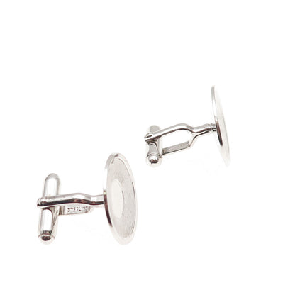 Anson 925 Sterling Silver Vintage Round Disc Cufflinks