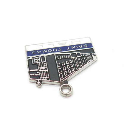 925 Sterling Silver Vintage Kinney Enamel "Saint Thomas Hall" Charm Pendant