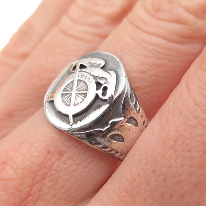 925 Sterling Silver Antique WWII US Army Quartermaster Eagle Ring Size 9