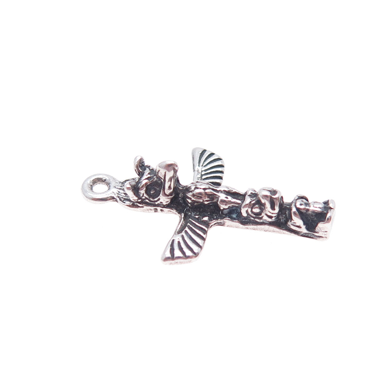 Old Pawn 925 Sterling Silver Vintage Southwestern Totem Pole Tribal Pendant