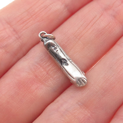Sunwest Sterling Silver Vintage Ballerina Shoe Oxidized 3D Mini Charm Pendant