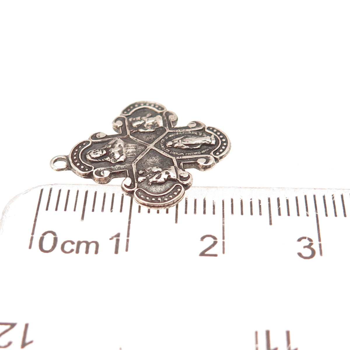 Tru-Kay 925 Sterling Silver Vintage 4-Way Cross Oxidized Charm Pendant