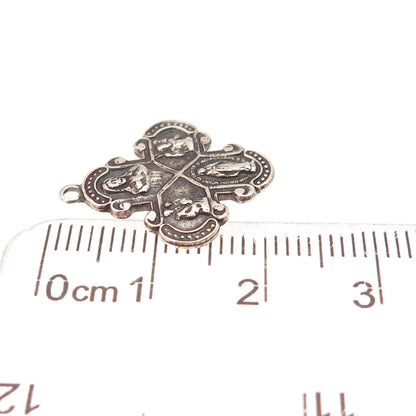 Tru-Kay 925 Sterling Silver Vintage 4-Way Cross Oxidized Charm Pendant