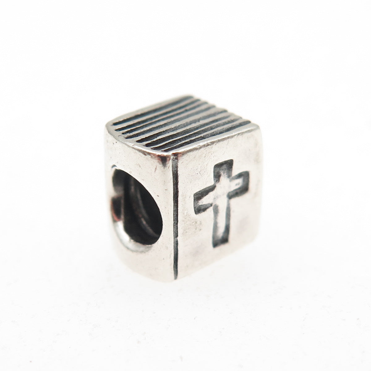 Pandora 925 Sterling Silver Cross Bible Slide Bead Charm