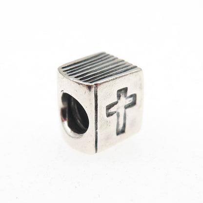 Pandora 925 Sterling Silver Cross Bible Slide Bead Charm