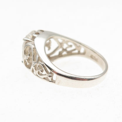 Chateau D’Argent 925 Sterling Silver Vintage Oval-Cut C Z Heart Ring Size 6