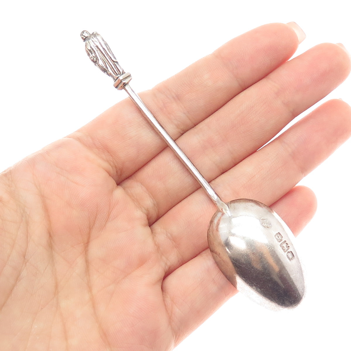 WILLIAM HUTTON & SONS Sterling Silver Antique 1897 London Apostle Coffee Spoon