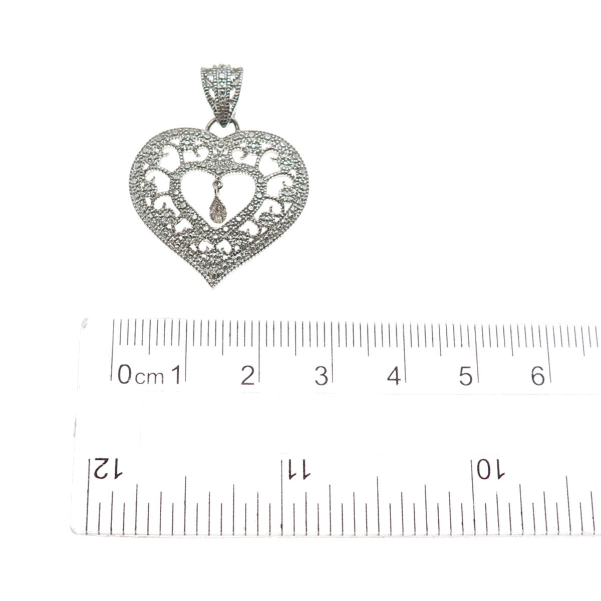 MICHAEL ANTHONY 925 Sterling Silver Real Diamond Accent Heart Pendant