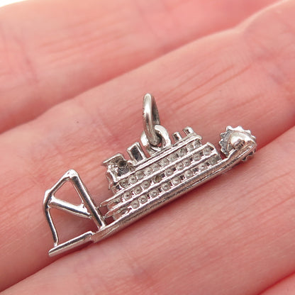 DANECRAFT 925 Sterling Silver Vintage Riverboat 3D Mini Charm Pendant