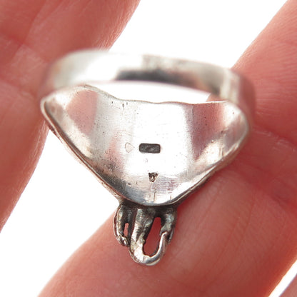 925 Sterling Silver Vintage Elephant Oxidized Ring Size 5.25