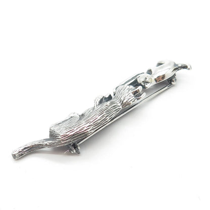 925 Sterling Silver Vintage Mexico Cat & Kitty Pin Brooch