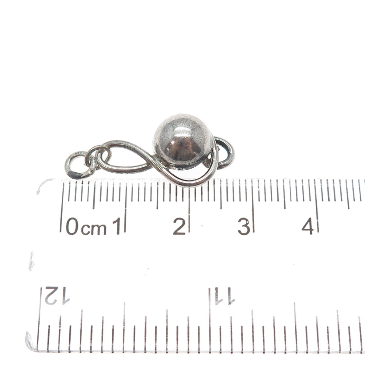 925 Sterling Silver Vintage Treble Clef Oxidized Charm Pendant