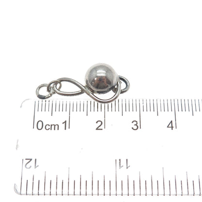 925 Sterling Silver Vintage Treble Clef Oxidized Charm Pendant