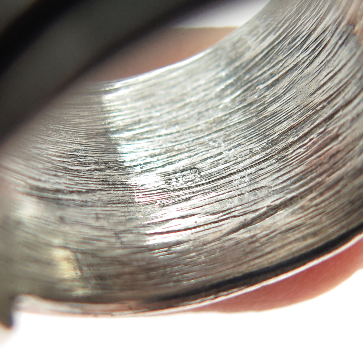 925 Sterling Silver Vintage Modernist Spiral Oxidized Ring Size 7.25
