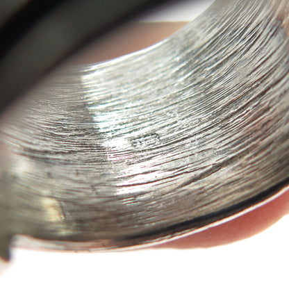 925 Sterling Silver Vintage Modernist Spiral Oxidized Ring Size 7.25