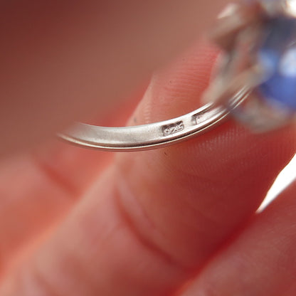 Chuck Clemency 925 Sterling Silver Real Tanzanite Bypass Ring Size 5.25