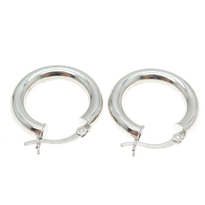 925 Sterling Silver Small Tube Hoop Earrings