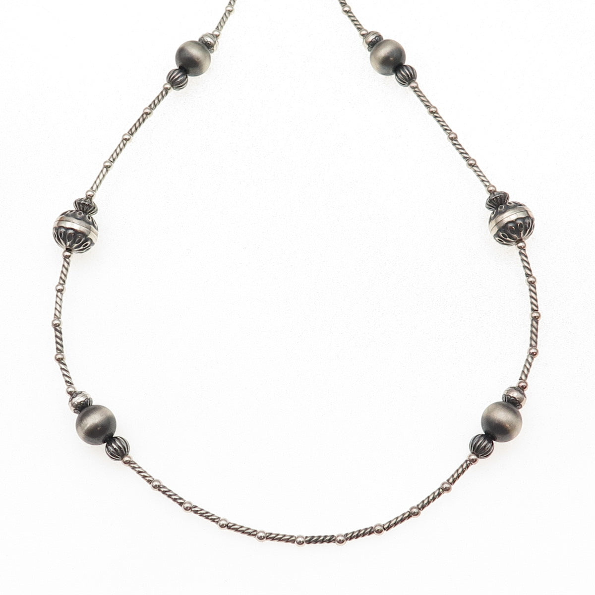 Carolyn Pollack & American West Old Pawn 925 Sterling Navajo Pearls Necklace 26"
