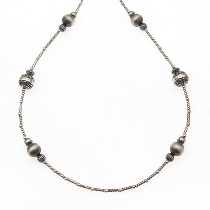 Carolyn Pollack & American West Old Pawn 925 Sterling Navajo Pearls Necklace 26"