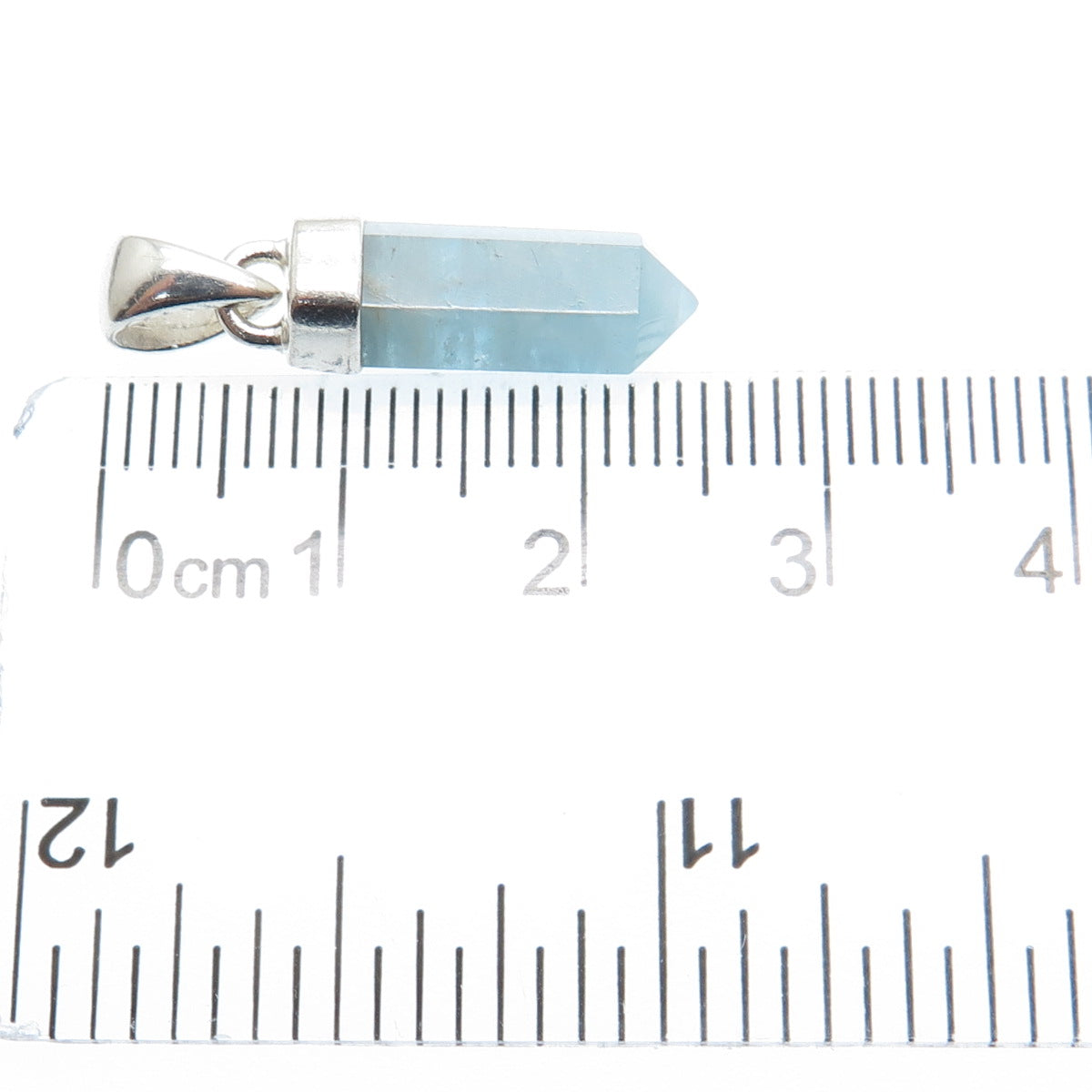 925 Sterling Silver Vintage Real Milky Aquamarine Amulet Charm Pendant