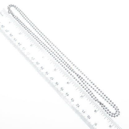 925 Sterling Silver Italy Diamond-Cut Ball Beaded Chain Necklace 36"