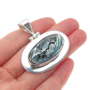 ATI ANNIKA WITT 925 Sterling Silver Vintage Mexico Abalone Shell Charm Pendant