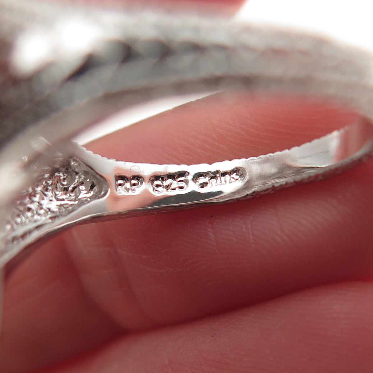925 Sterling Silver Round-Cut C Z Bohemian Ring Size 9.25