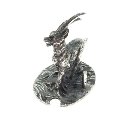 FRANCESCO CAPUTO 800 Silver Antique Italy Goat Oxidized Miniature Figurine