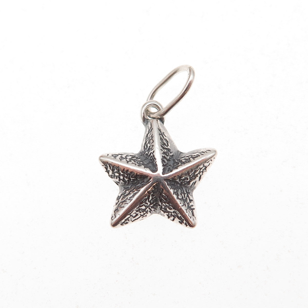 925 Sterling Silver Vintage Starfish Oxidized Charm Pendant