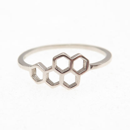 925 Sterling Silver Vintage Honeycomb Oxidized Ring Size 9.75