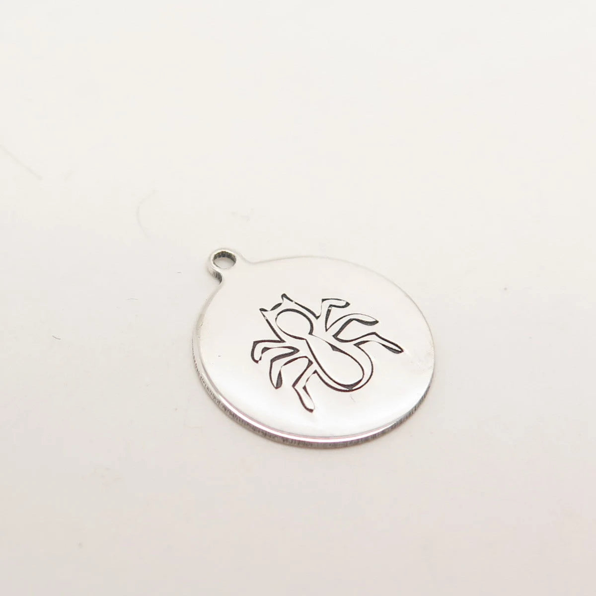 925 Sterling Silver USA Two In Town Spider Charm Pendant