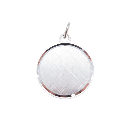 LAMODE 925 Sterling Silver Vintage Round Tag Charm Pendant
