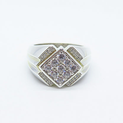 925 Sterling Silver C Z Ring Size 10.75