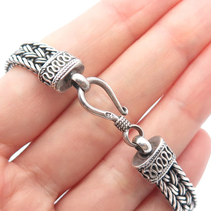 925 Sterling Silver Vintage Wheat Link Bracelet 7"