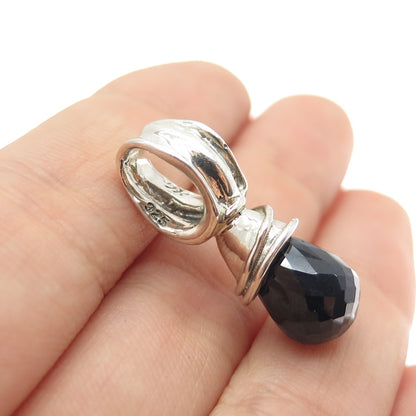 HAGIT GORALI 925 Sterling Silver Vintage Real Black Onyx Modernist Charm Pendant